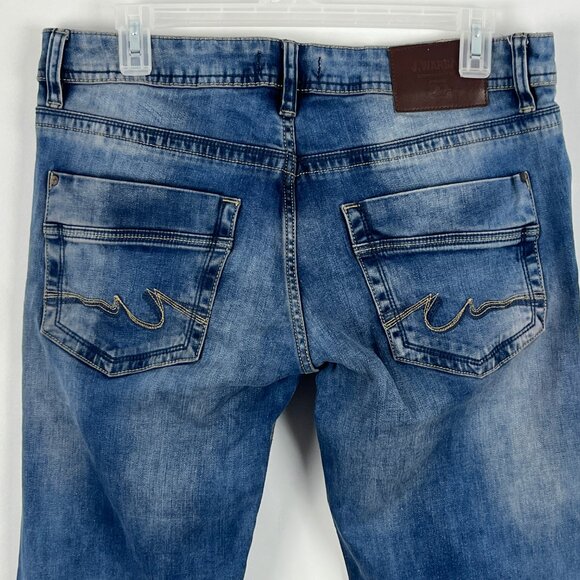 J Wargas Straight Jeans Size 32 Blue Inseam 32in Rise 9in Stretch 5 Pocket - Picture 7 of 9